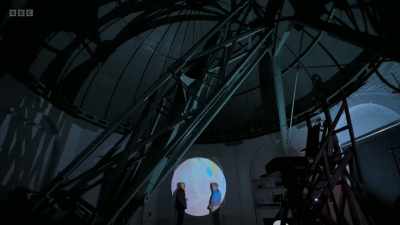 Andrew shows me
the same view of our galaxy - Secrets of Size: Atoms to Supergalaxies