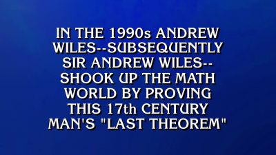 Andrew.
- Who's Fermat? - Jeopardy! Masters