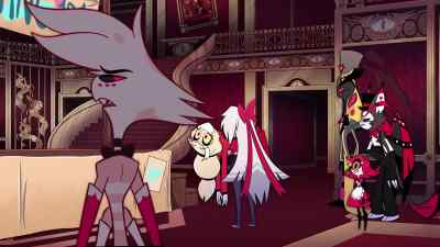- Angel, why don't you go next?
- Fine. - Hazbin Hotel