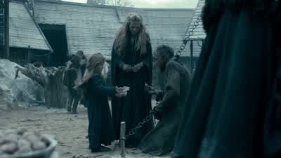 Angrboda, go feed the chickens over there. - Vikings