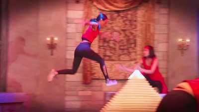 Anna hot-foots it with an arabesque - Floor Is Lava