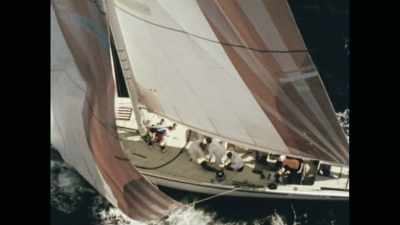 [ANNOUNCER 2]
Australia II has just passed Liberty - Untold: The Race of the Century