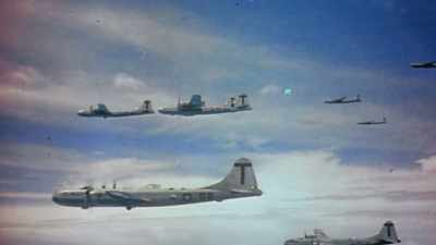 ANNOUNCER:
Heading back to Saipan, - The Pacific War in Color