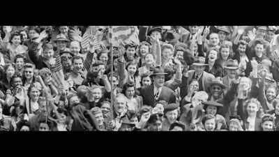 ‐ [Announcer] Victory in
Europe brought - The Titans That Built America