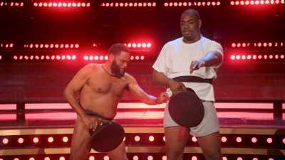 Anthony takes Chris' thong off - The Real Full Monty