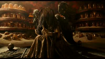 Anung un RamaYou know that nameAnd yours Elizabeth ShermanAt lastI have been waiting for you both many a winter moonI am his deathand I will meet him at each crossroadsGood But when can I have that which is mineCan you save himIt is for you to decide - Hellboy II: The Golden Army