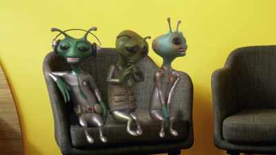 [anxious sighing] - Alien TV