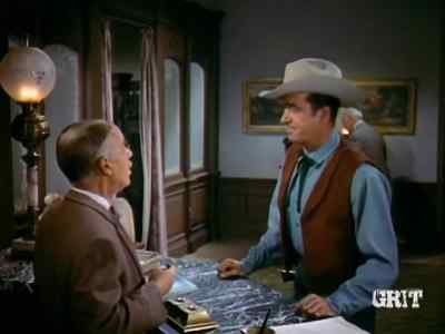 Any messages for me, pop?
Yes. One in writing
from Mr. Graham. - Rails Into Laramie