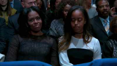[applause and cheering
continue] - First Ladies