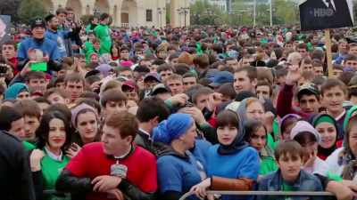 (applause, cheering) - Welcome to Chechnya