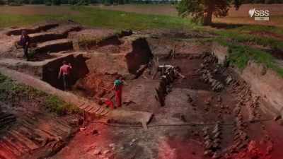 Archaeologists recently
excavated the site, - Curse of the Ancients with Alice Roberts