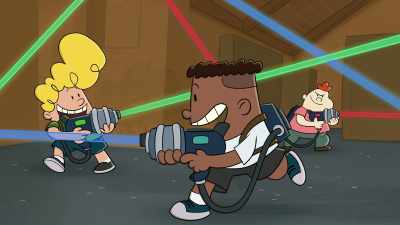 ♪ Archery and kayaking
And barbecue and dominos ♪ - The Epic Tales of Captain Underpants