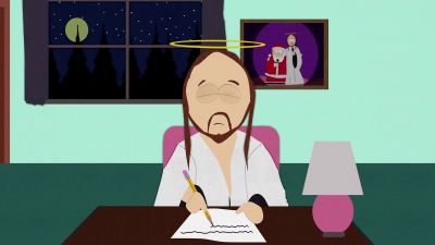 "Are you there God?
It's me, Jesus. - South Park