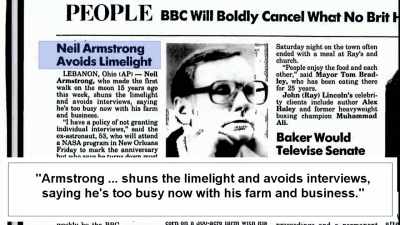 Armstrong effectively disappears
from the public eye, - American Moon