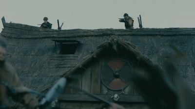 - [arrow darts]
- [man groans] - Vikings