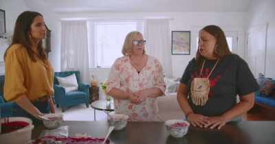 As you can see,
I'm putting a carrot and a chickpea. - Taste the Nation with Padma Lakshmi