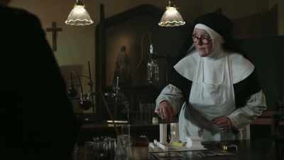 As you can see, the bullet
passed through the chair - Sister Boniface Mysteries