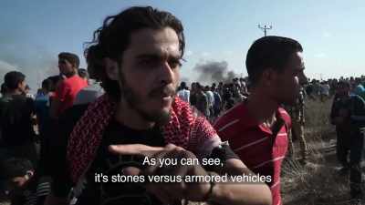 As you can see, these are stones
against military devices, - Killing Gaza
