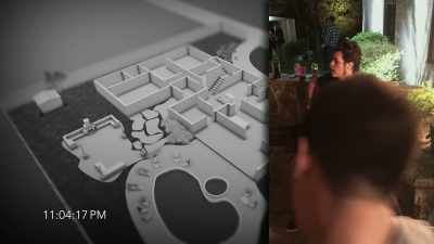 As John Harrahan plays guitar
on the patio, - American Vandal