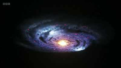 As our galaxy revolves
around the centre, - Secrets of Size: Atoms to Supergalaxies