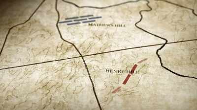 As rebels begin to
gather atop Henry hill, - Blood and Fury: America's Civil War