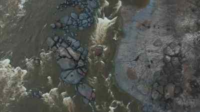 As river water flows downstream, - Prehistoric Planet