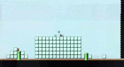 As small Mario,
if runners can manage to hit
a specific pixel on the wall - Running with Speed