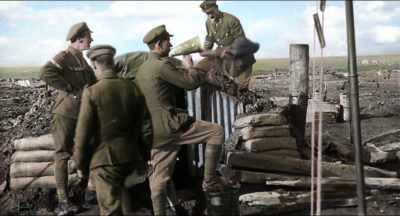 As soon as the bombardment started,
the German retaliation came. - They Shall Not Grow Old