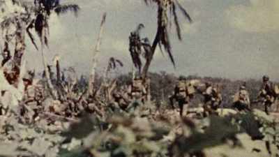 AS THE ACTION GETS THICK,
ARMY UNITS UNDER RALPH SMITH - The Pacific War in Color