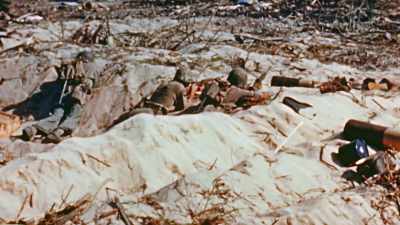 As the Japanese rapidly shift
from one foxhole to another. - The Pacific War in Color
