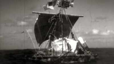 As the Kon-Tiki
washes toward the reef, - Tales From The Explorers Club