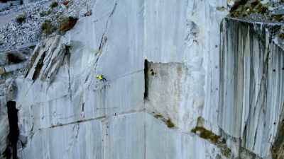As the techioli
inch their way down the marble quarry... - Europe From Above