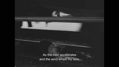 As the train accelerates
and the wind whips my face, - Irma Vep