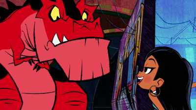 - As for your costume Big Guy...
- (growls) - Marvel's Moon Girl and Devil Dinosaur