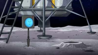 As you've noticed,
the moon is covered in craters. - Snoopy in Space