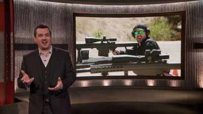 AT A SHOOTING RANGE, WHERE IT'S - The Jim Jefferies Show