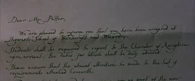 ...at Hogwarts Schoolof Witchcraft and Wizardry." He will not be going! - Harry Potter and the Philosopher's Stone