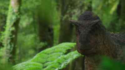 At last, a female arrives. - Prehistoric Planet
