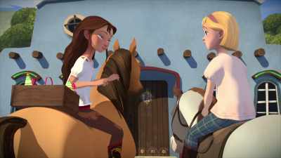 At Muffy St. Donald's party, - Spirit: Riding Free