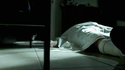 At this point, all you can see is a flowered bedspread, - The Killer Truth