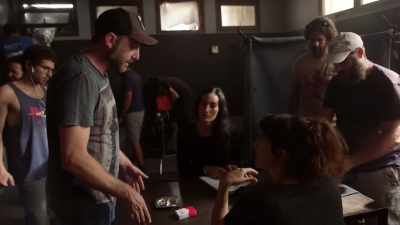 At the beginning of the scene, - The Real Fauda