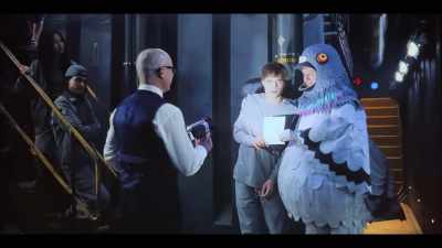 At the camera...
Who'll have a private dinner - Mickey 17