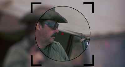 At the Jeep. Designer sunglasses. - Sniper