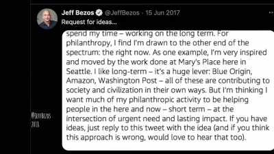 At the time of the post
Bezos lifetime spending - Tech Billionaires: Jeff Bezos