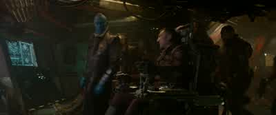 Attention idiotsThe lunatic on top of this craft is holding a Hadron EnforcerIt's a weapon of my own designWhat the hellIf you don't hand over our companions nowhe's gonna tear your ship a new oneA very big new one - Guardians of the Galaxy