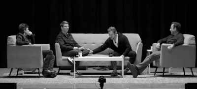 [audience laughing] - SmartLess: On the Road