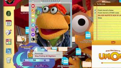 AUTOMATED VOICE: Reminder.
Stop pulling all-nighters. - Muppets Now