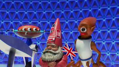 - Aw!
- [popping] - Alien TV