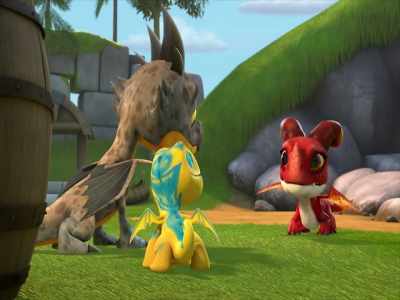 Aw. That's cute.
Can we go save our friends now? - Dragons: Rescue Riders