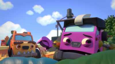 -[Axyl grunts]
-[Sweeps gasps] - Mighty Monsterwheelies
